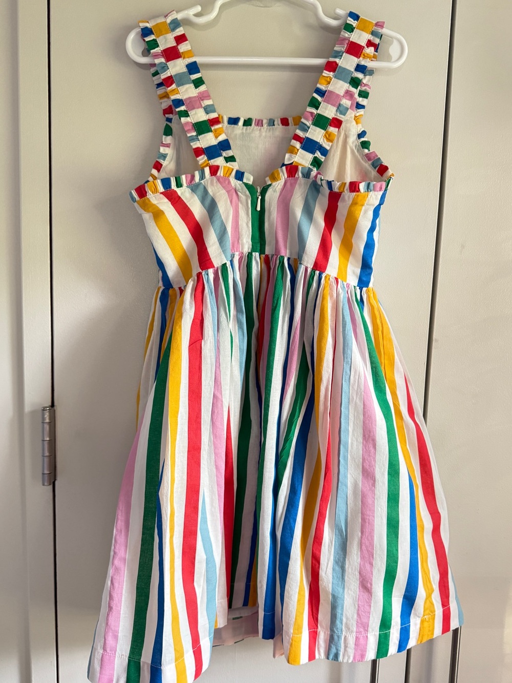 Mini Boden Luna Frill Strap Woven Striped Sun Dress, 7/8, MSRP $65 - Picture 6 of 12